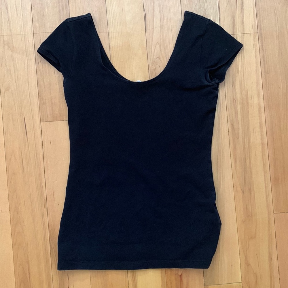 black garage t shirt, ballerina cut
